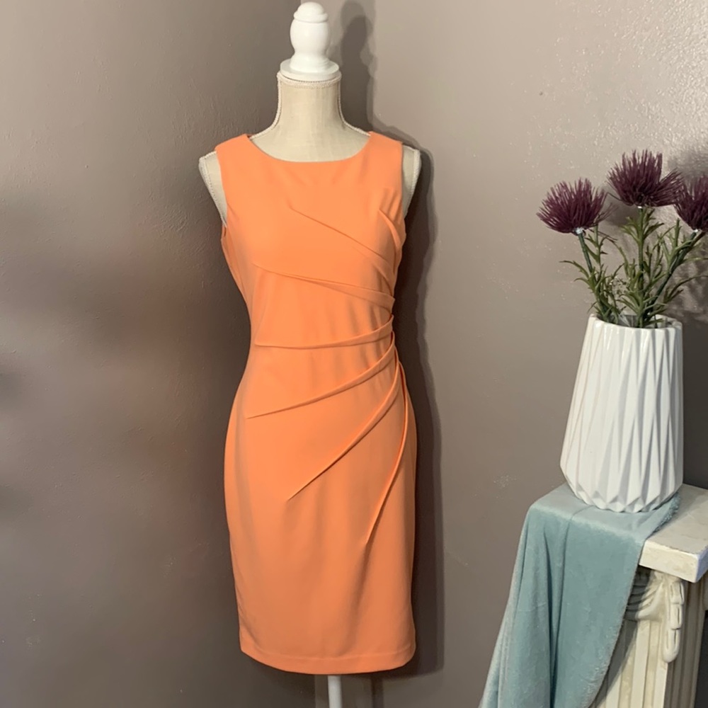 EUC!!! Orange Sherbet Calvin Klein Work Dress, Size 4